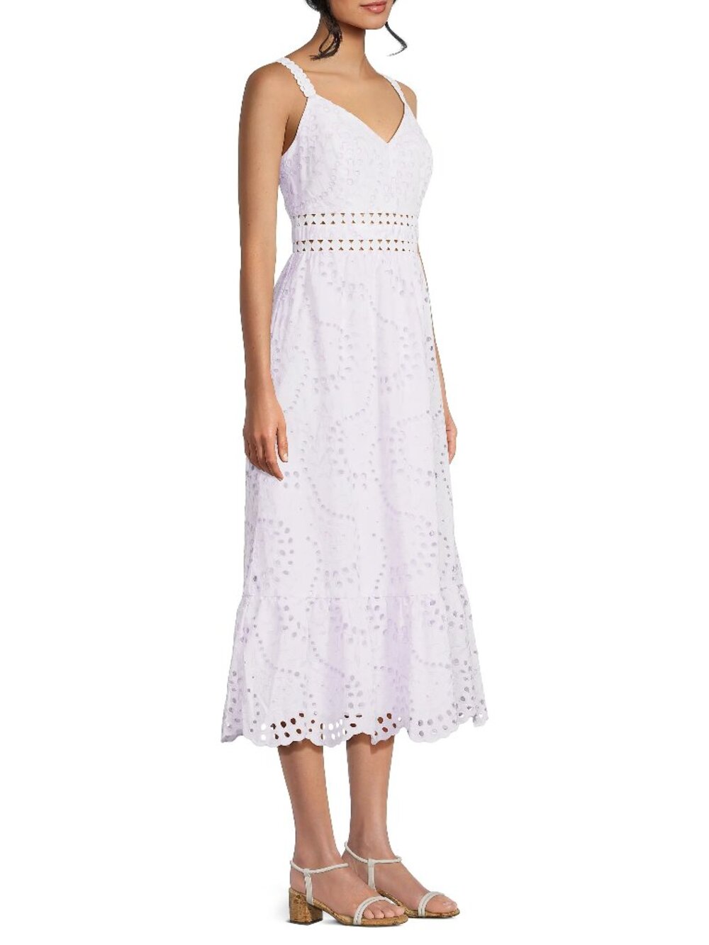 NWT NEW Lilly Pulitzer Tiah Eyelet Midi Dress Size 12 Purple & White